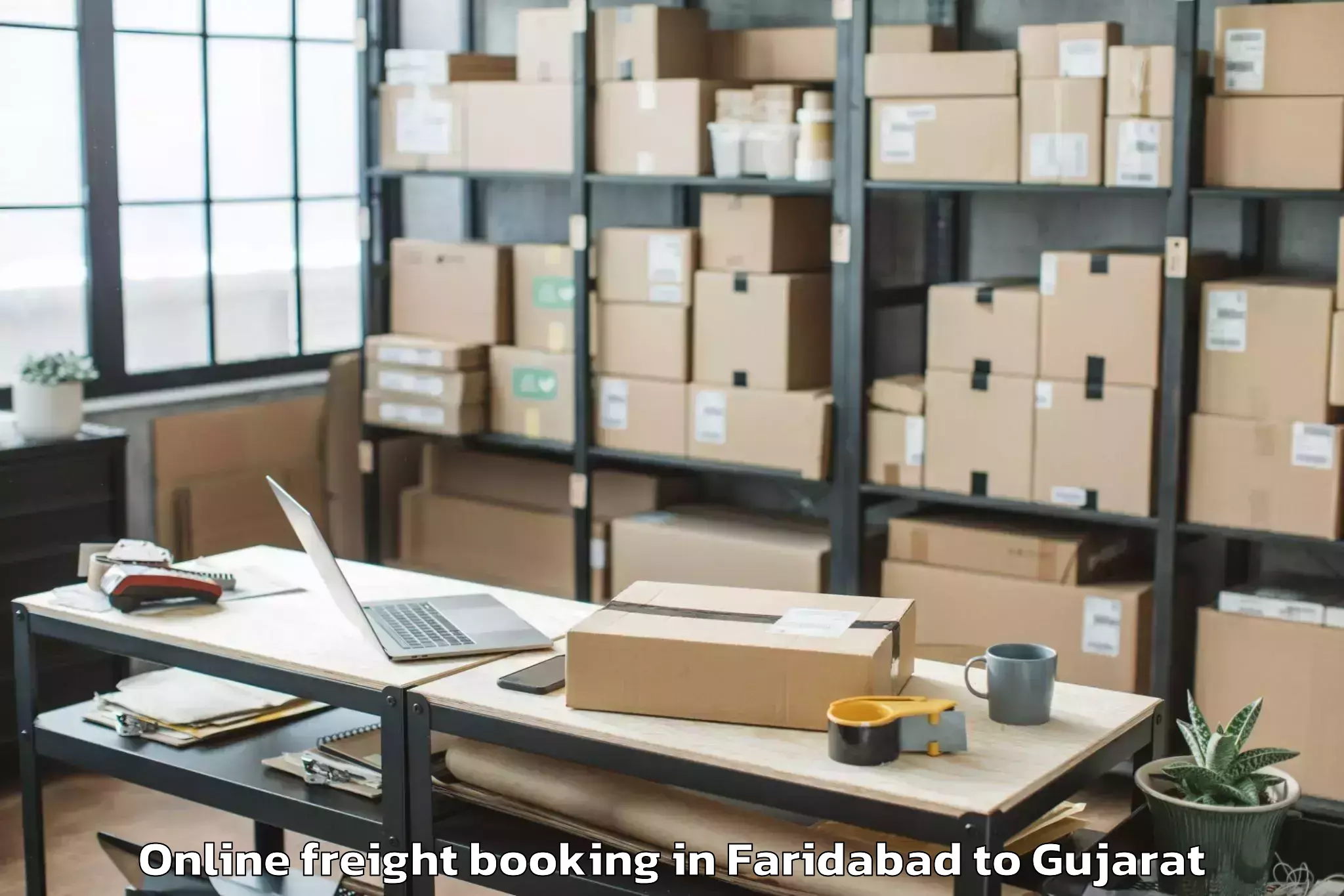 Easy Faridabad to Bhavnagar Airport Bhu Online Freight Booking Booking